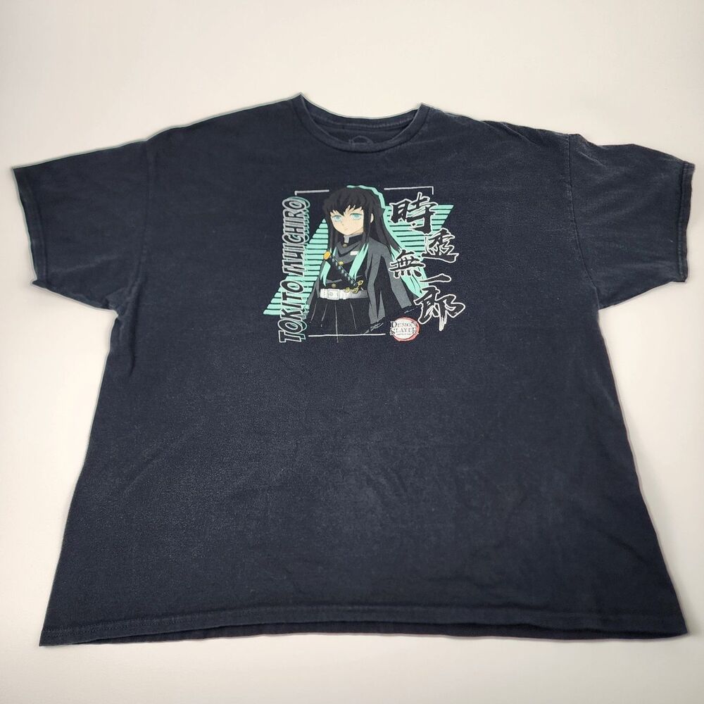 Demon Slayer Muichiro Tokito Anime T Shirt Mens XXL Black Kimetsu No Yaiba